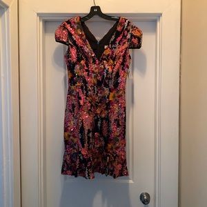 Multicolored sequin cocktail dress